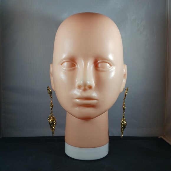 Vintage Gold Tone Women's Long Piercing Earrings - Picture 3 of 8